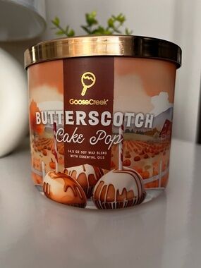 NWT Goose Creek 3 Wick Candle, Butterscotch Cake Pop Scent